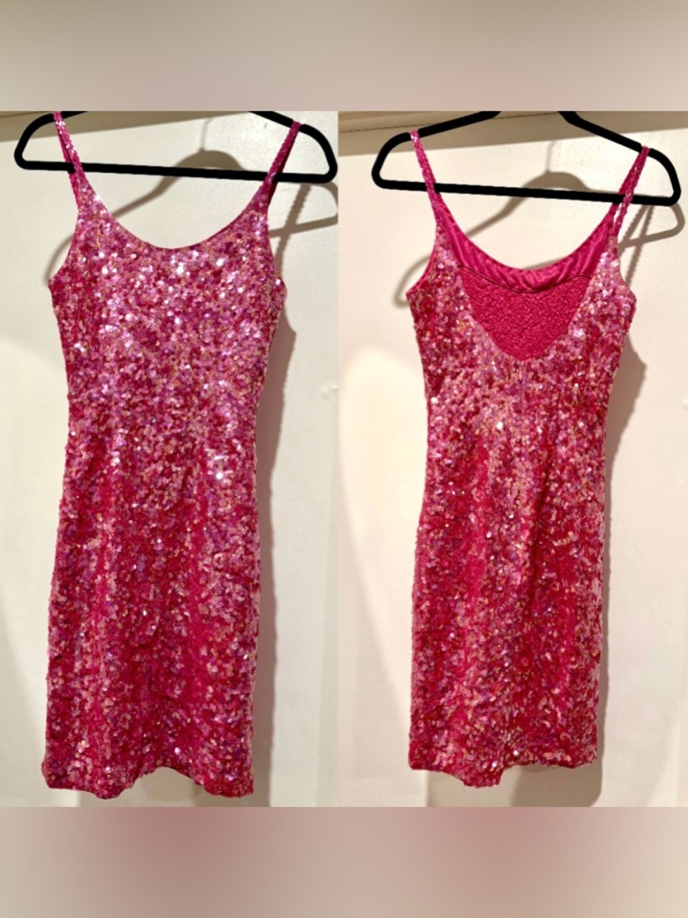 Lillie Rubin Vintage Retro Pink Sequin Party Dress 80’s 90’s Sabrina Carpenter